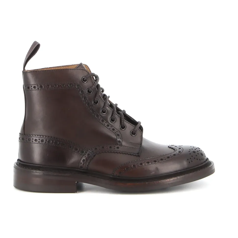 Braune Leder Brogue Ankle Boots