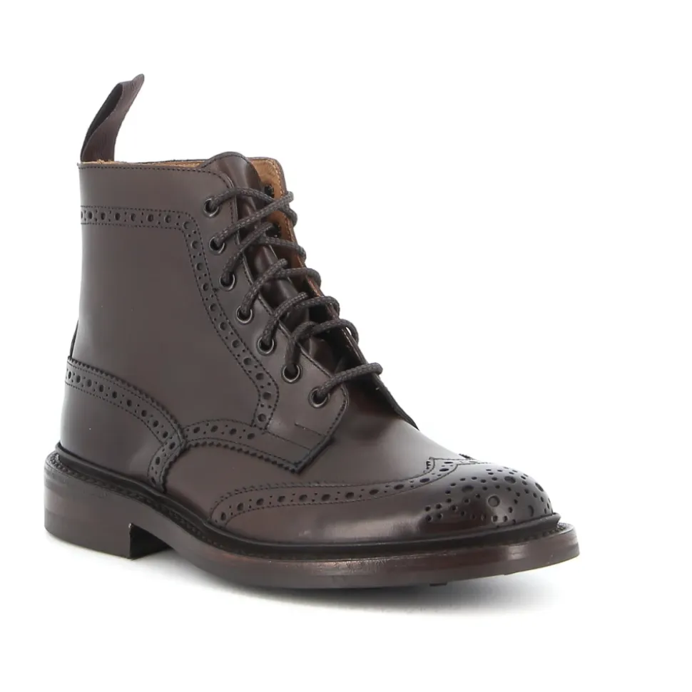 Braune Leder Brogue Ankle Boots