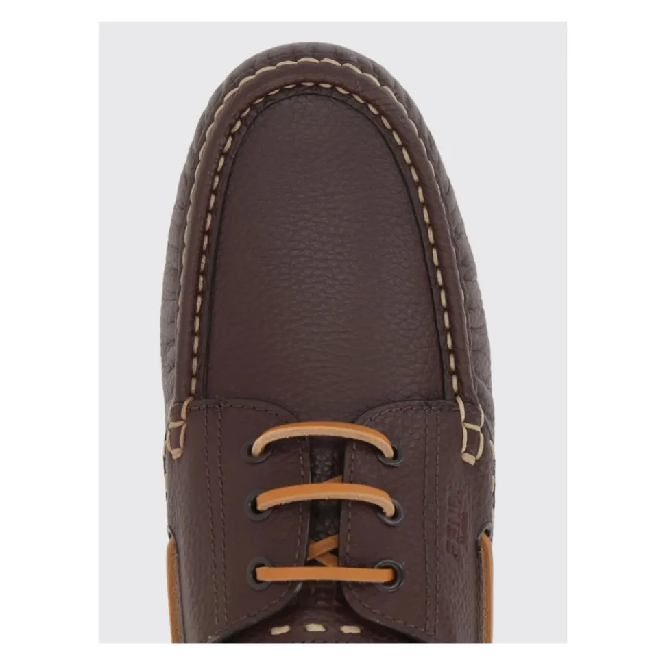 Braune Leder Brogue Bootsschuhe