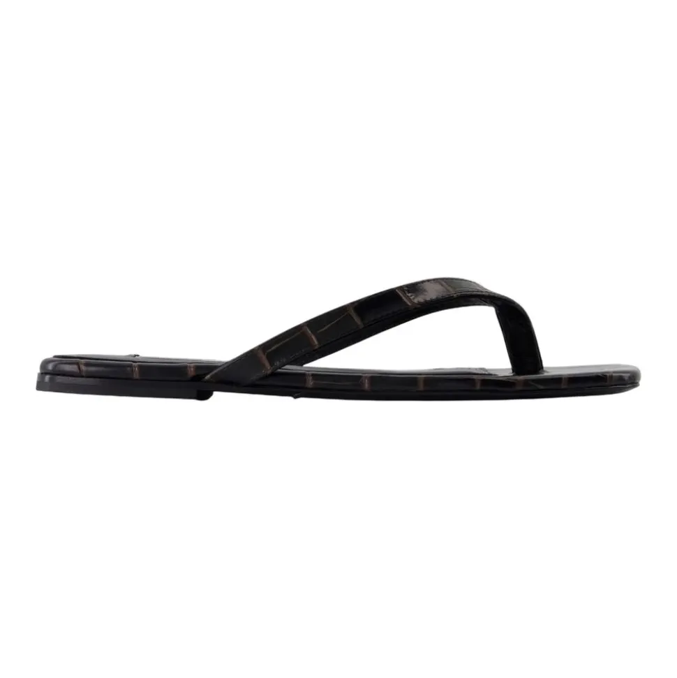 Braune Leder Sandalen mit Offener Spitze