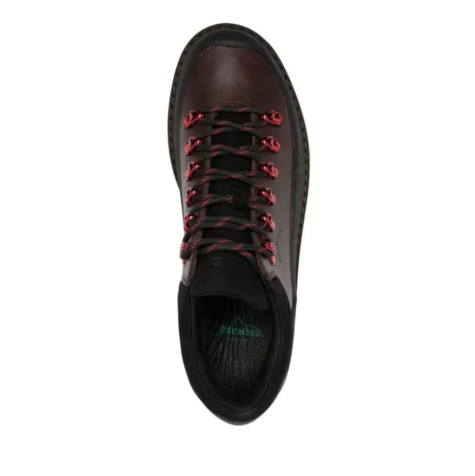 Braune Leder Schnürschuhe mit Paneelen