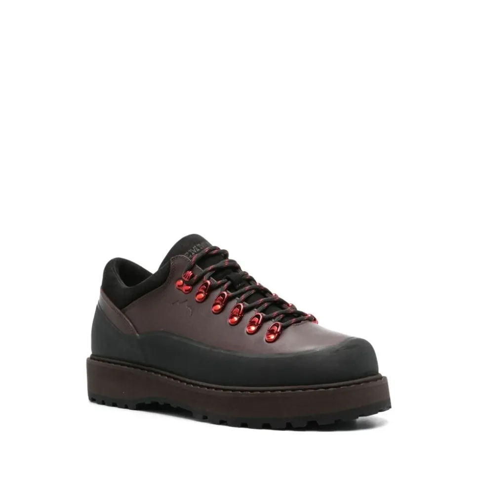 Braune Leder Schnürschuhe mit Paneelen