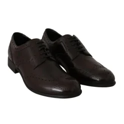 Braune Leder Wingtip Brogue Flats