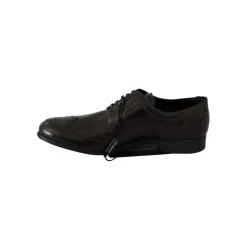 Braune Leder Wingtip Brogue Flats