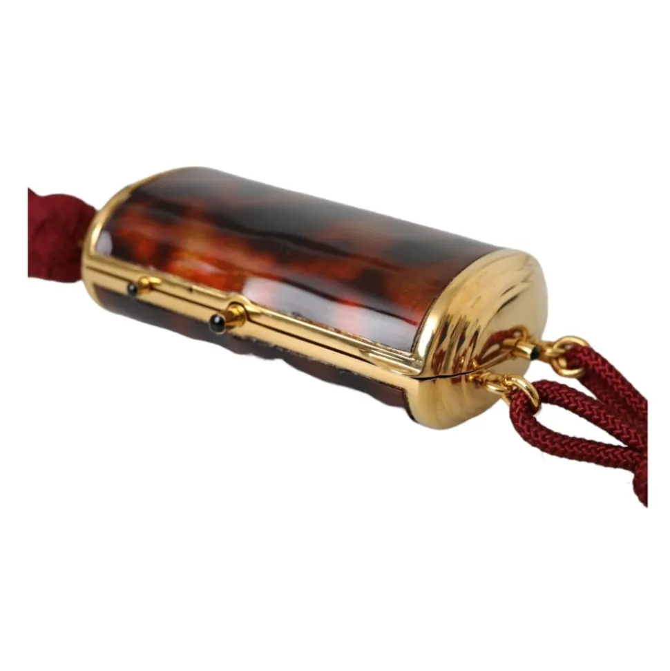 Braune Lederabendtasche mit Quaste