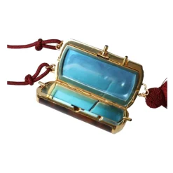 Braune Lederabendtasche mit Quaste