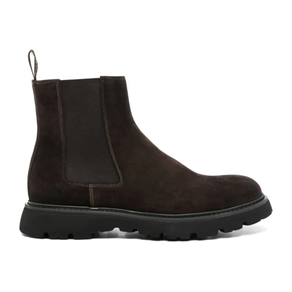 Braune Leder-Chelsea-Boots