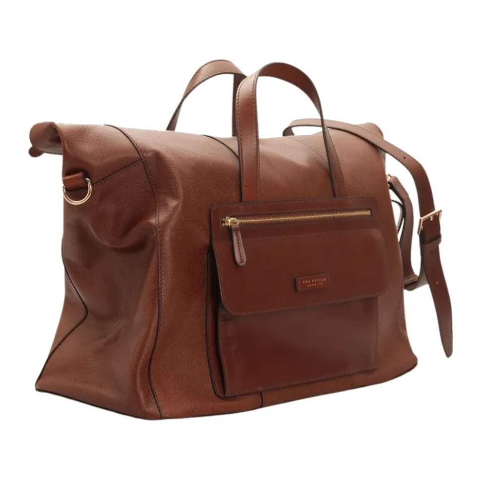 Braune Leder-Duffle-Tasche Modell Alberto