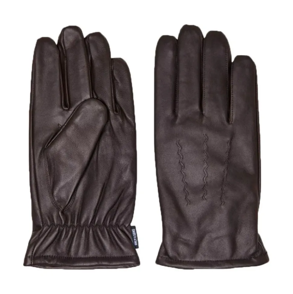 Braune Lederhandschuhe für den Winter