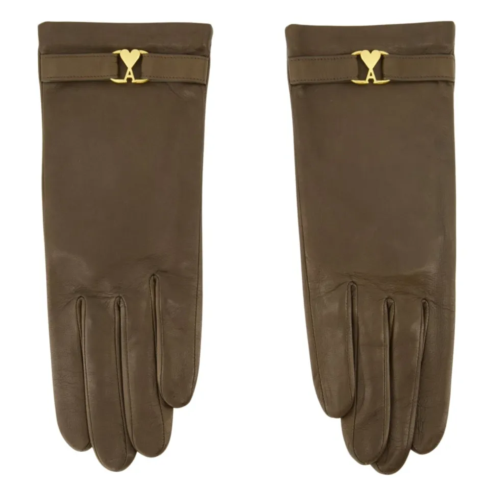 Braune Lederhandschuhe Unisex Modell