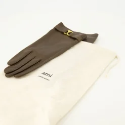 Braune Lederhandschuhe Unisex Modell