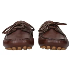Braune Leder-Slipper im Vintage-Stil