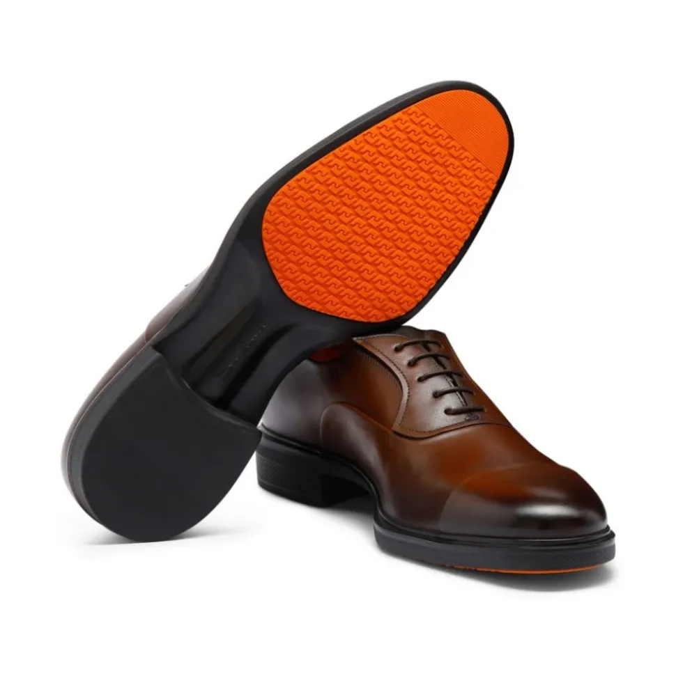 Braune Leder-Sneakers mit Ptera-Sohle