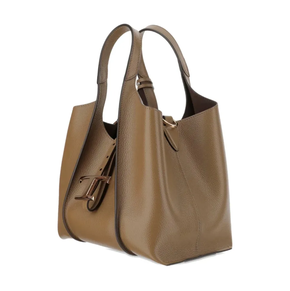Braune Leder-T-Schnalle Handtasche