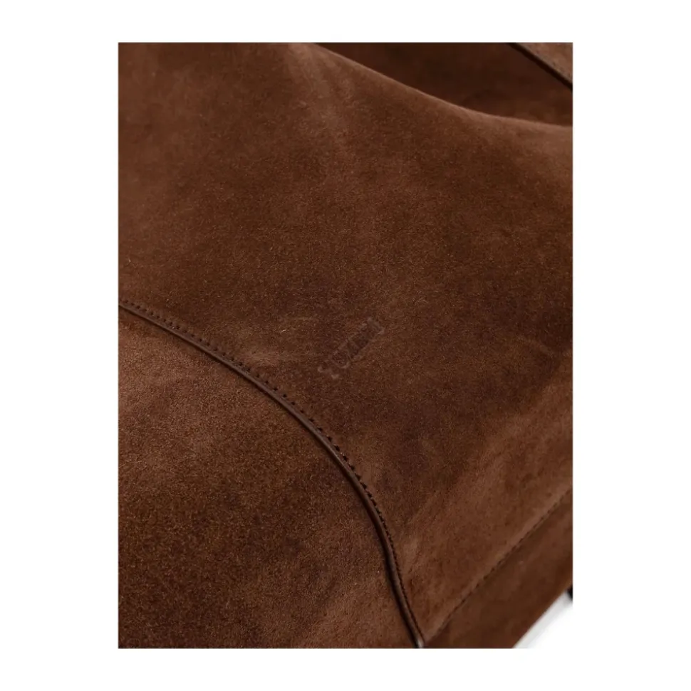 Braune Offene Top Doppel-Schultertasche