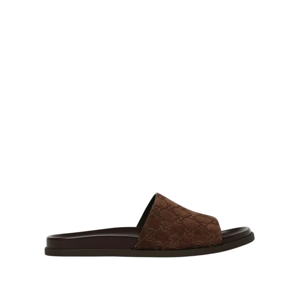 Braune Riemchensandalen mit Schnalle