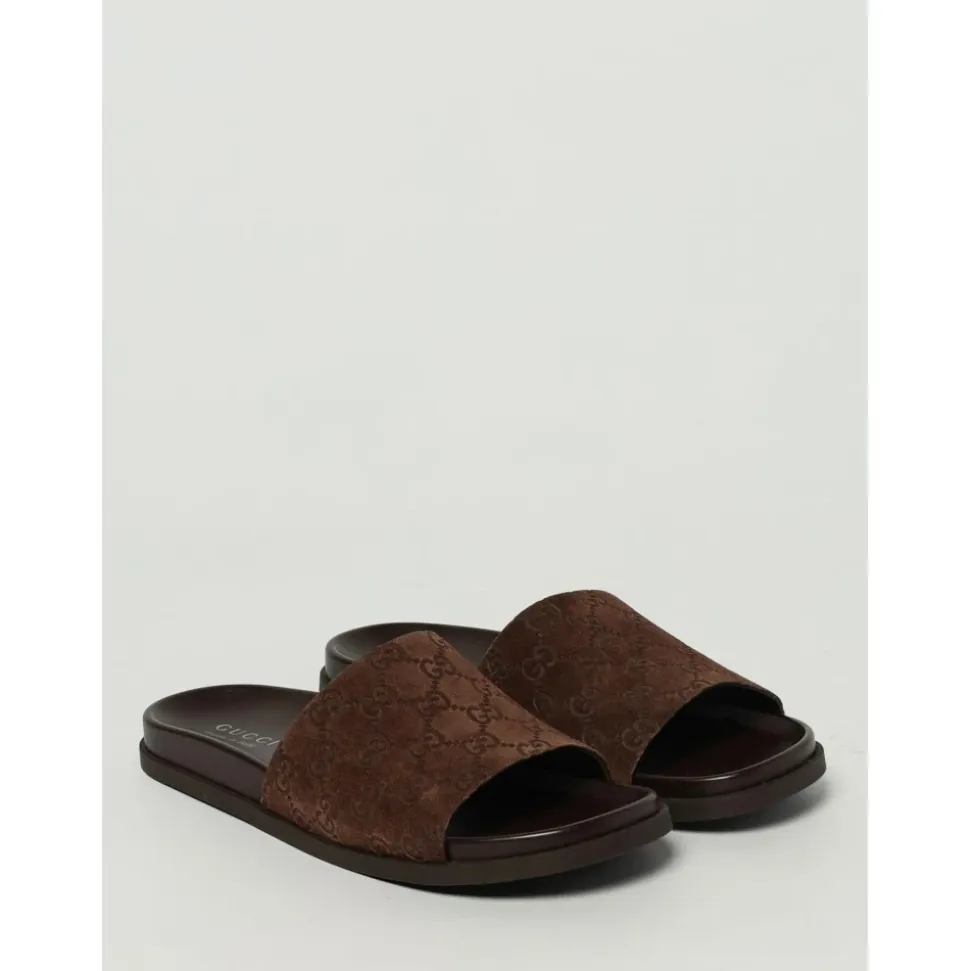 Braune Riemchensandalen mit Schnalle