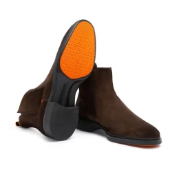 Braune Wildleder Chelsea Stiefel Leichter Stil