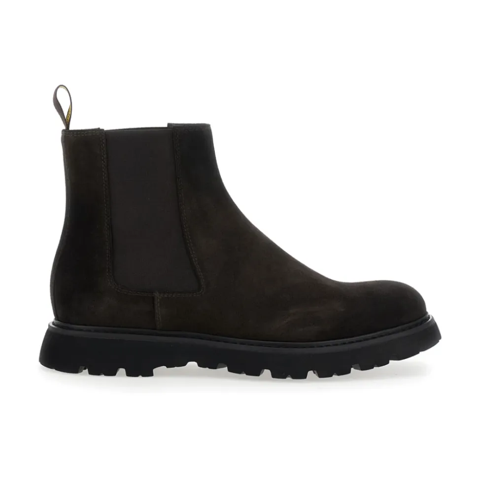Braune Wildleder Chelsea Stiefel Mann