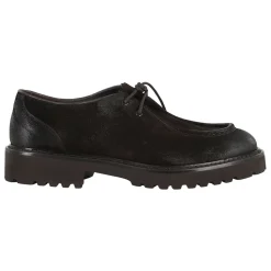 Braune Wildleder Derby Parabout Schuhe