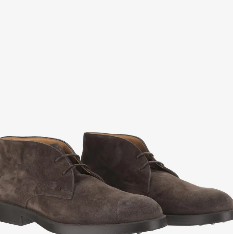 Braune Wildleder Stiefeletten Schnürung