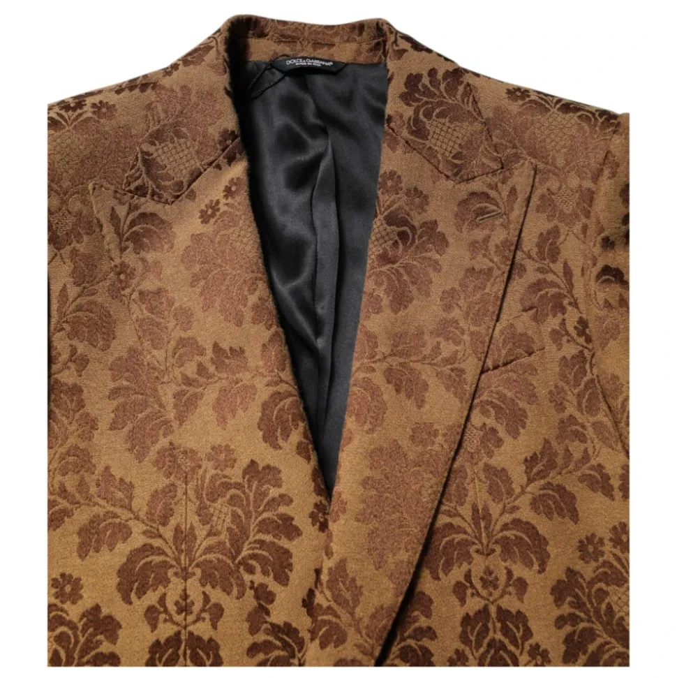 Brauner Blumen Jacquard SICILIA Anzug