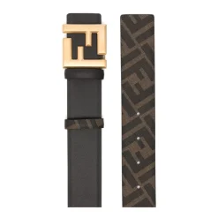 Brauner Gürtel mit Logo-Schnalle