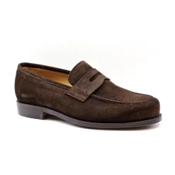 Brauner Wildleder-Mokassin mit Klassischen Details