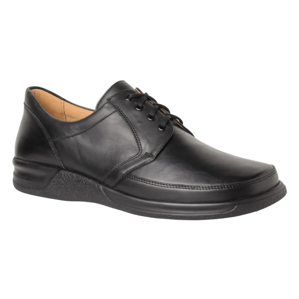 Breiter Schnürschuh in Schwarz