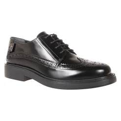 Burgunder Leder Derby Schuhe Gummisohle