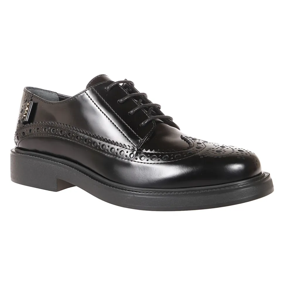 Burgunder Leder Derby Schuhe Gummisohle