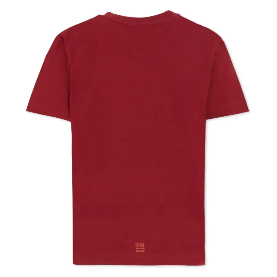 Burgunder T-Shirt mit kurzen Ärmeln