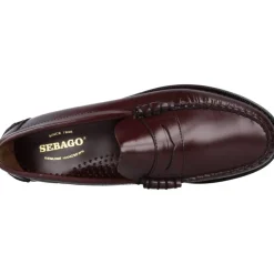 Burgunderfarbene Leder-Loafer