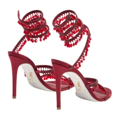 Burgundy Chandelier High Sandals in Rot
