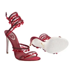 Burgundy Chandelier High Sandals in Rot
