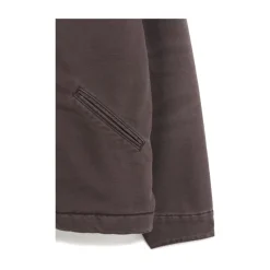 Canvas-Textur Zip-Jacke mit Cordkragen