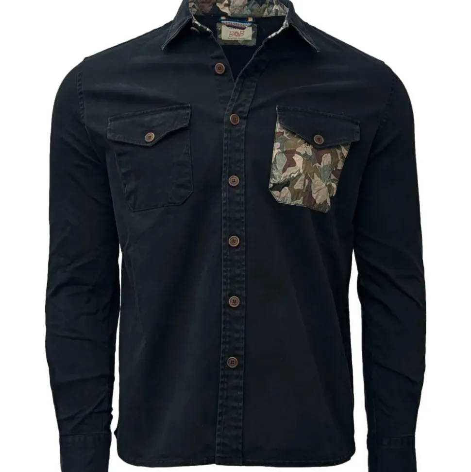 Casual Hemd Hull Blau Schwarz