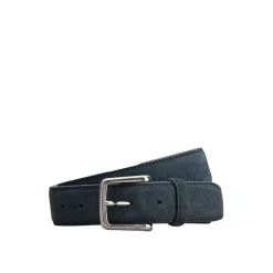 Ceinture en cuir velours à boucle en métal nickelé