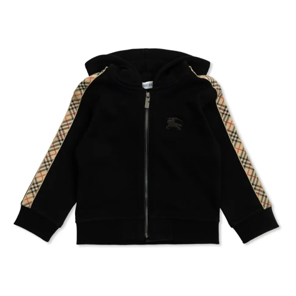 Check Label Zip Hoodie