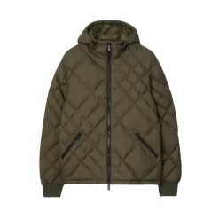 Check-stitch Nylon Doversgreen Puffer Jacket