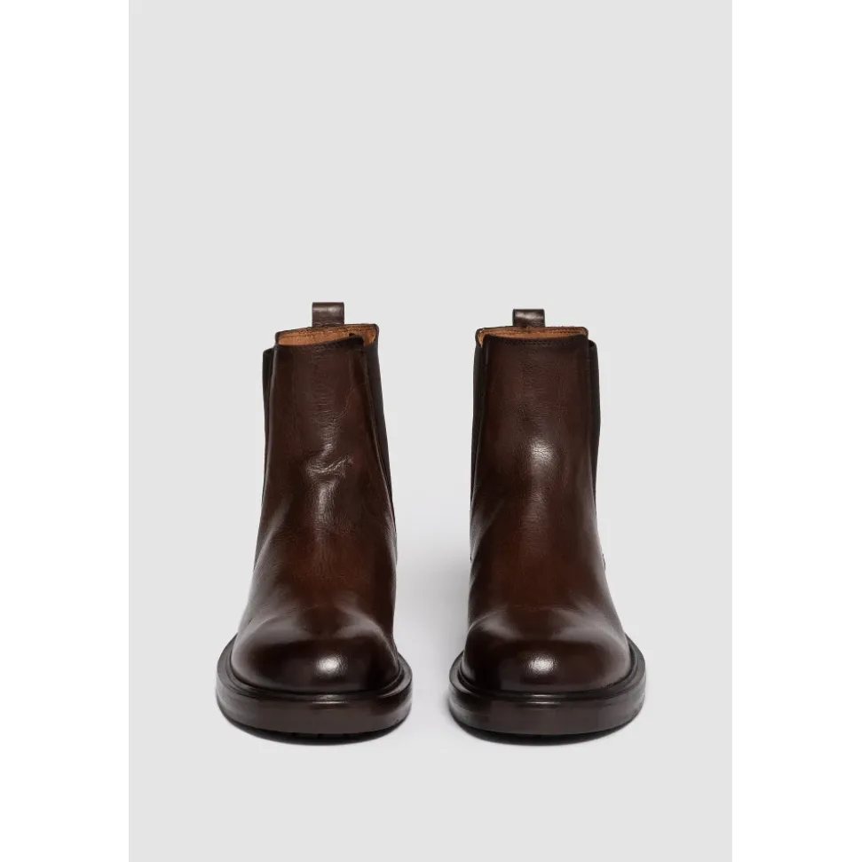 Chelsea Boot mit Dreifachsohle in Dunkelbraun