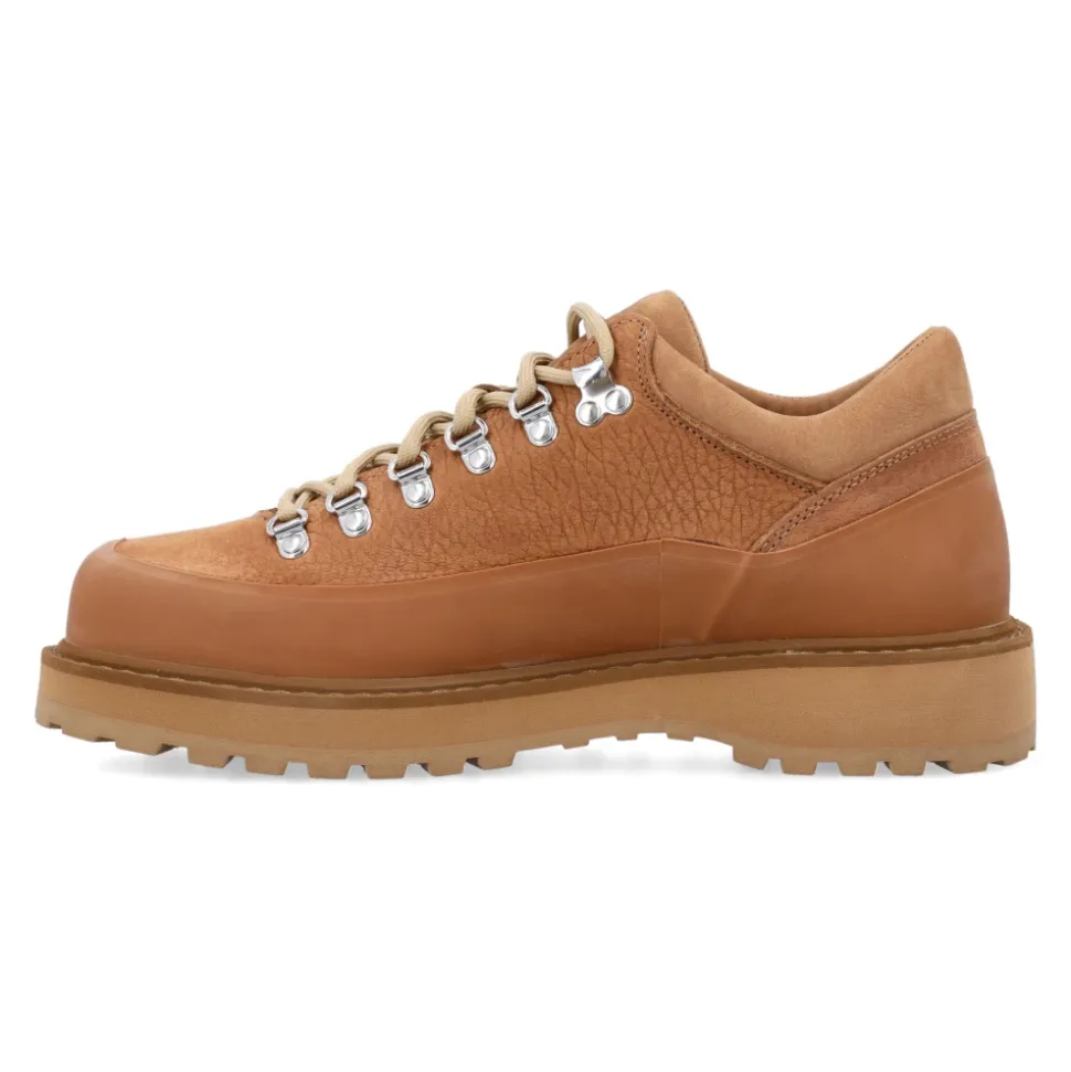 Cognac Geschlossener Low-Top-Stiefel