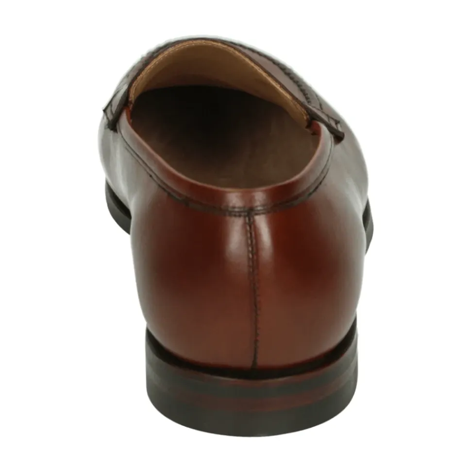 Cognac Leder Slip-On Schuhe