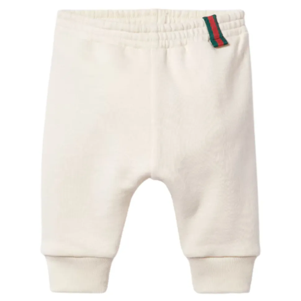 Cremefarbene Baumwoll-Slip-On-Hose