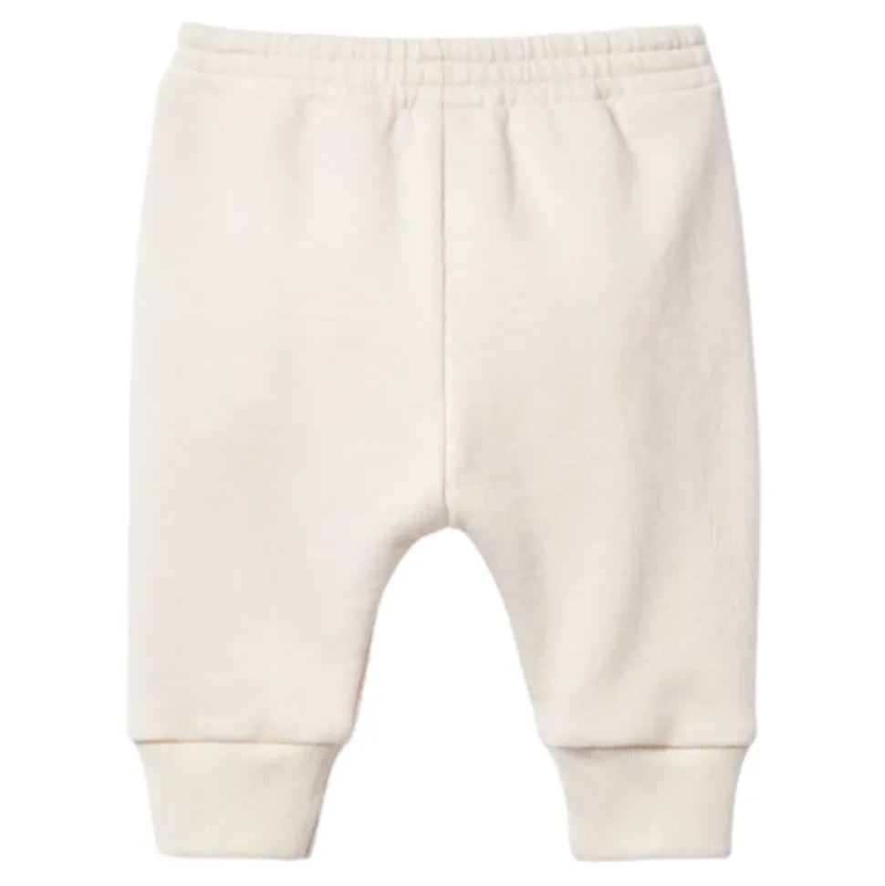 Cremefarbene Baumwoll-Slip-On-Hose