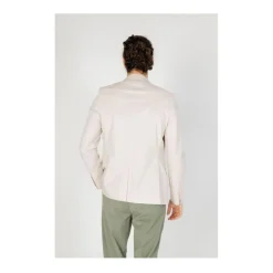 Cremefarbener Baumwollanzug Blazer Modell