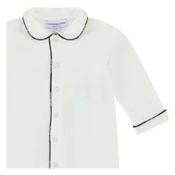 Cremefarbenes Jerseykleid mit Logokante
