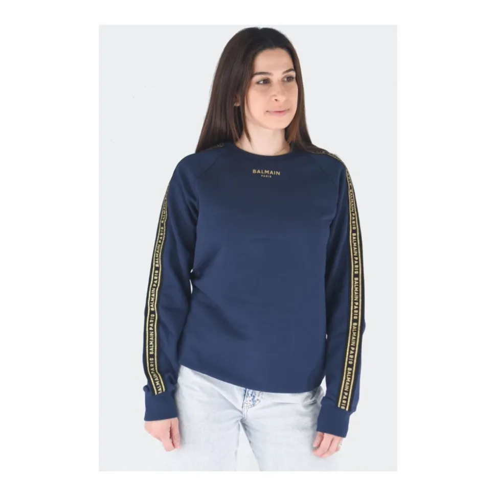 Crewneck Sweatshirt mit Logo-Tape