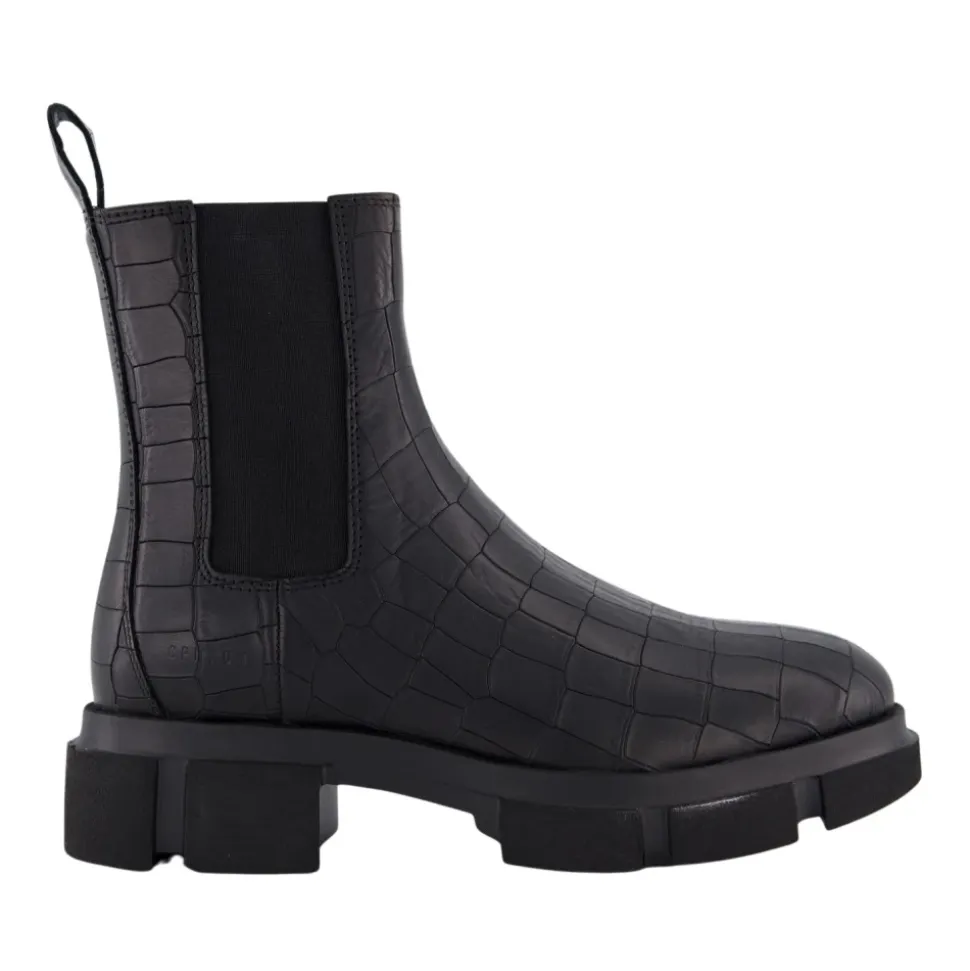 Croco Black Stilvolle Damenschuhe