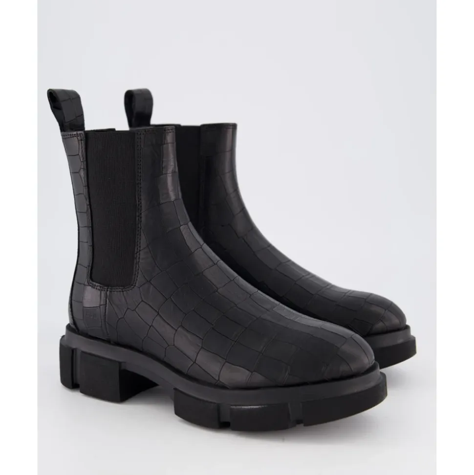 Croco Black Stilvolle Damenschuhe